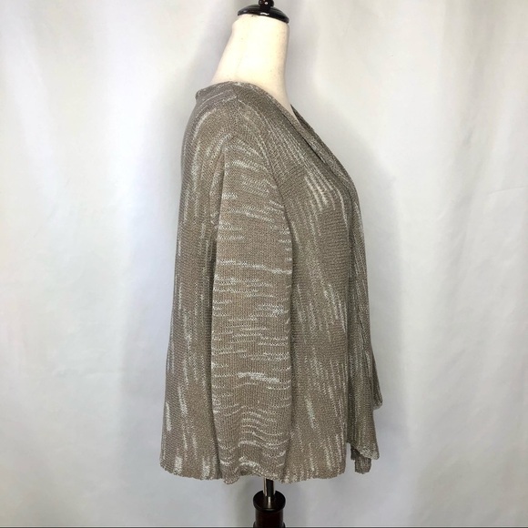 Pure Jill open front space dye sweater taupe Large - Picture 3 of 9